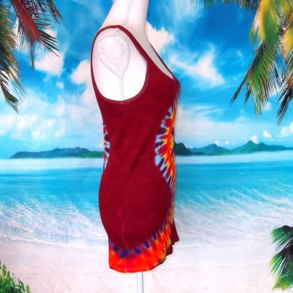 Mossimo Burgundy Tie Dye Tank Top Size XL - Picture 3 of 8